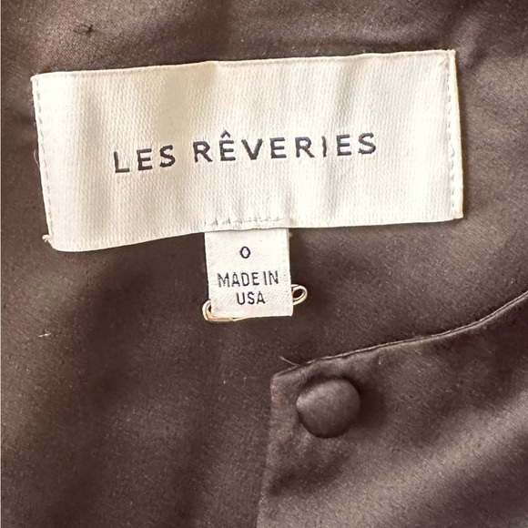 NWOT LES RÊVERIES Ruffle Trim Satin Gown - Picture 13 of 13